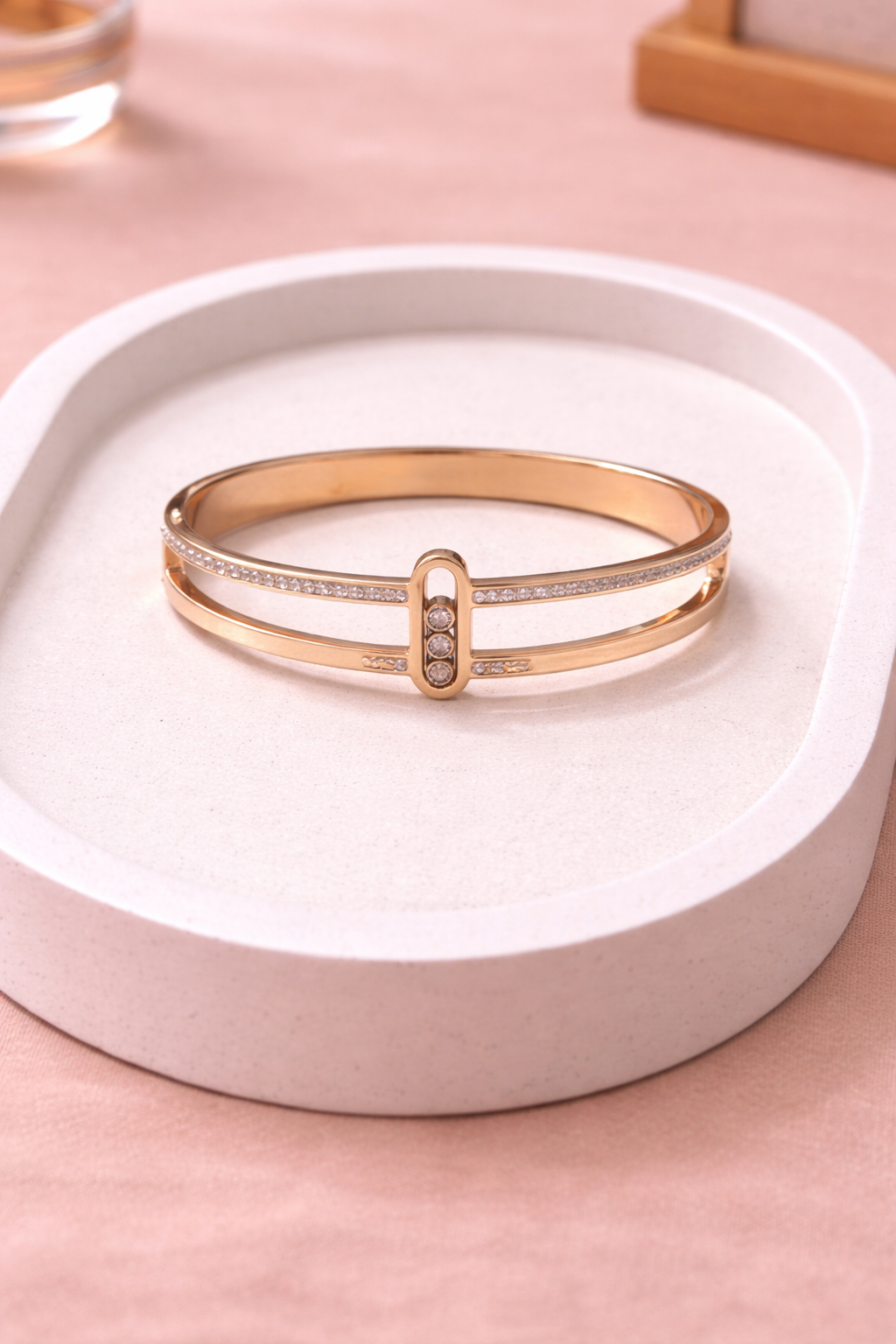 Aurielle Crystal Rose Bangle