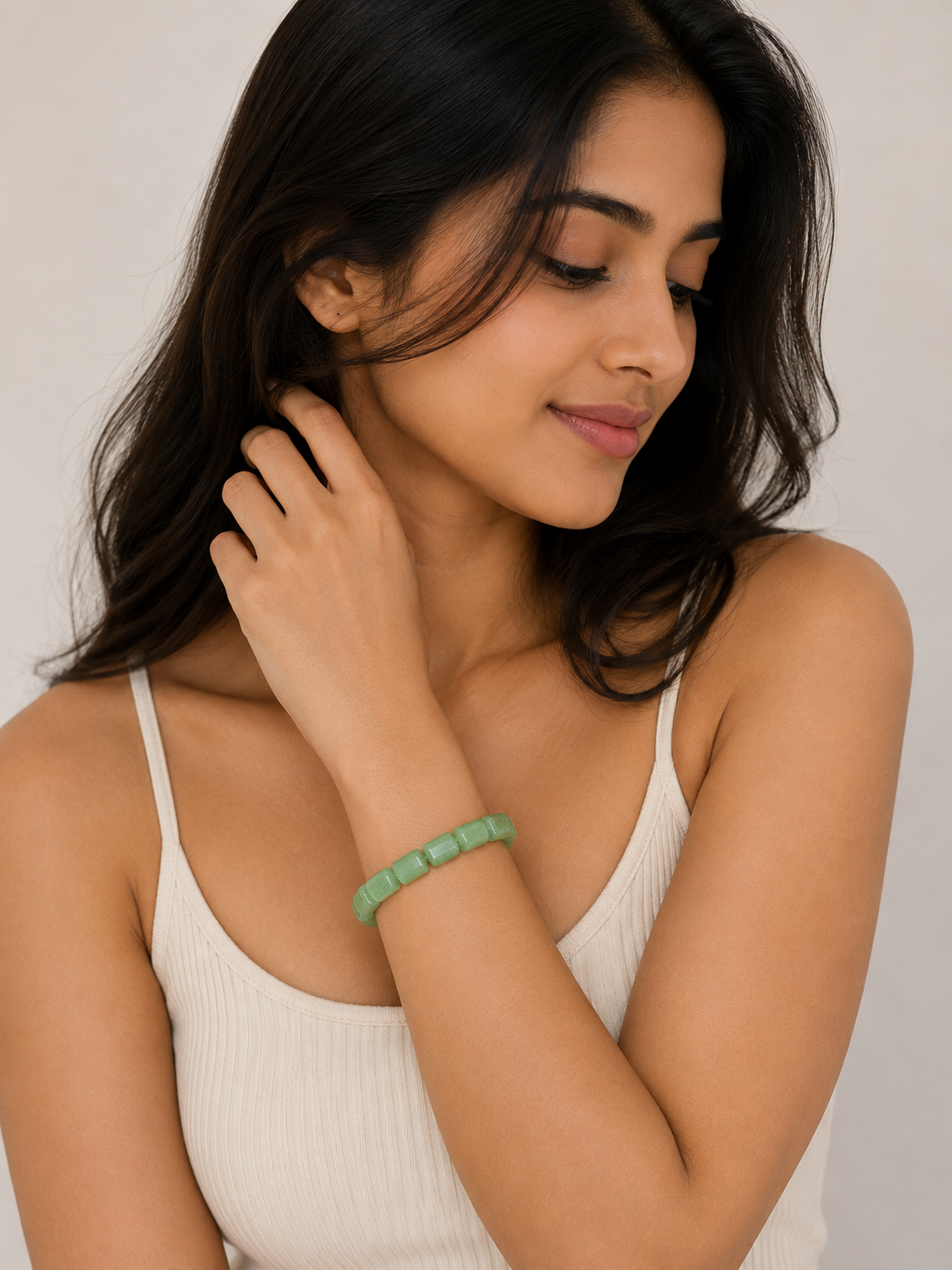 Green Aventurine Tube Bracelet