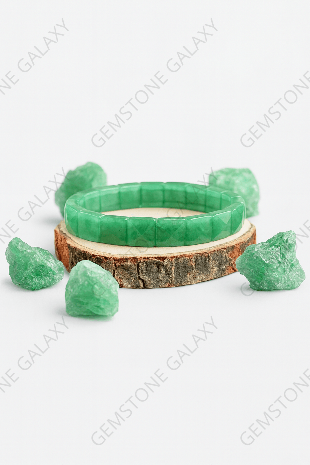 Green Aventurine Square Cut Bracelet