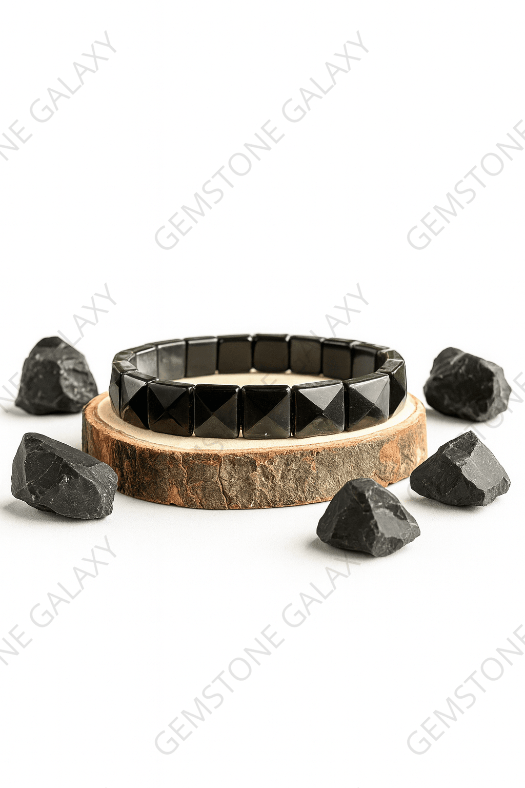 Black Obsidian Square Cut Bracelet