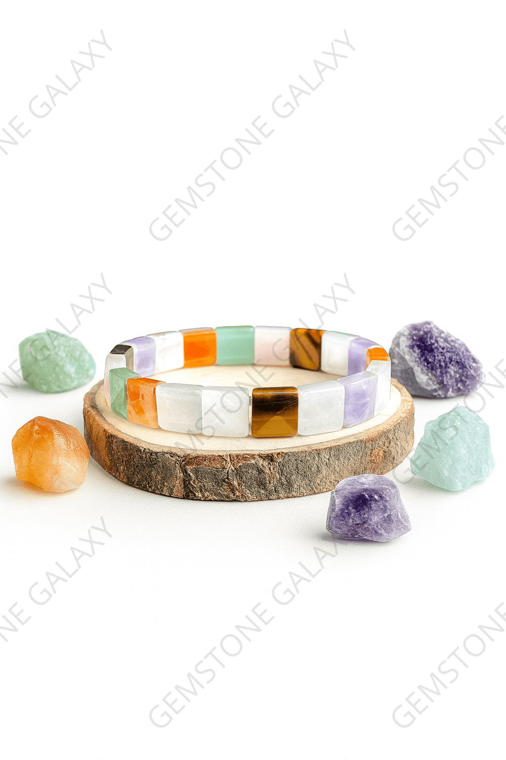 Mix Chakra Square Cut Bracelet