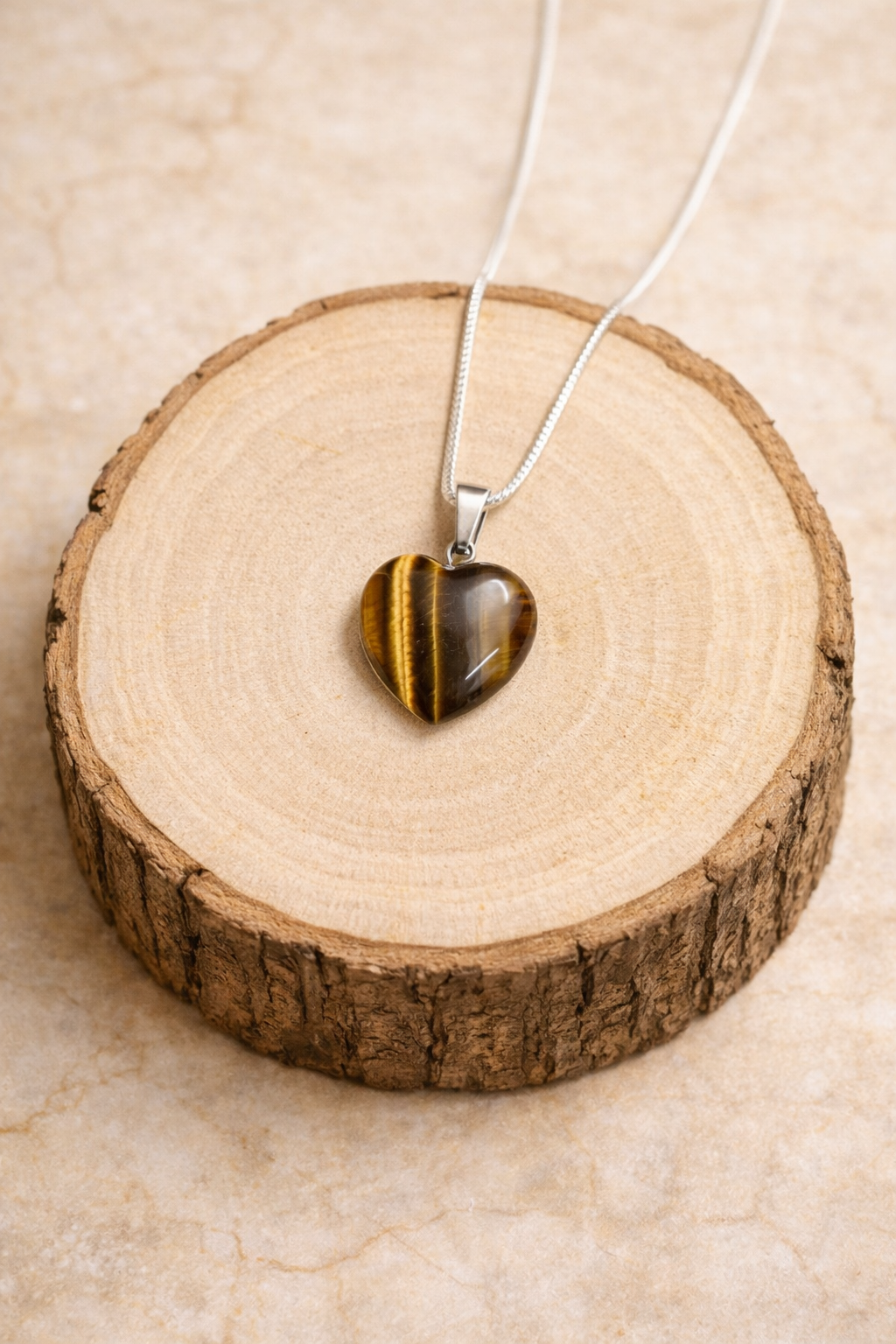 Tiger Eye Heart Pendant