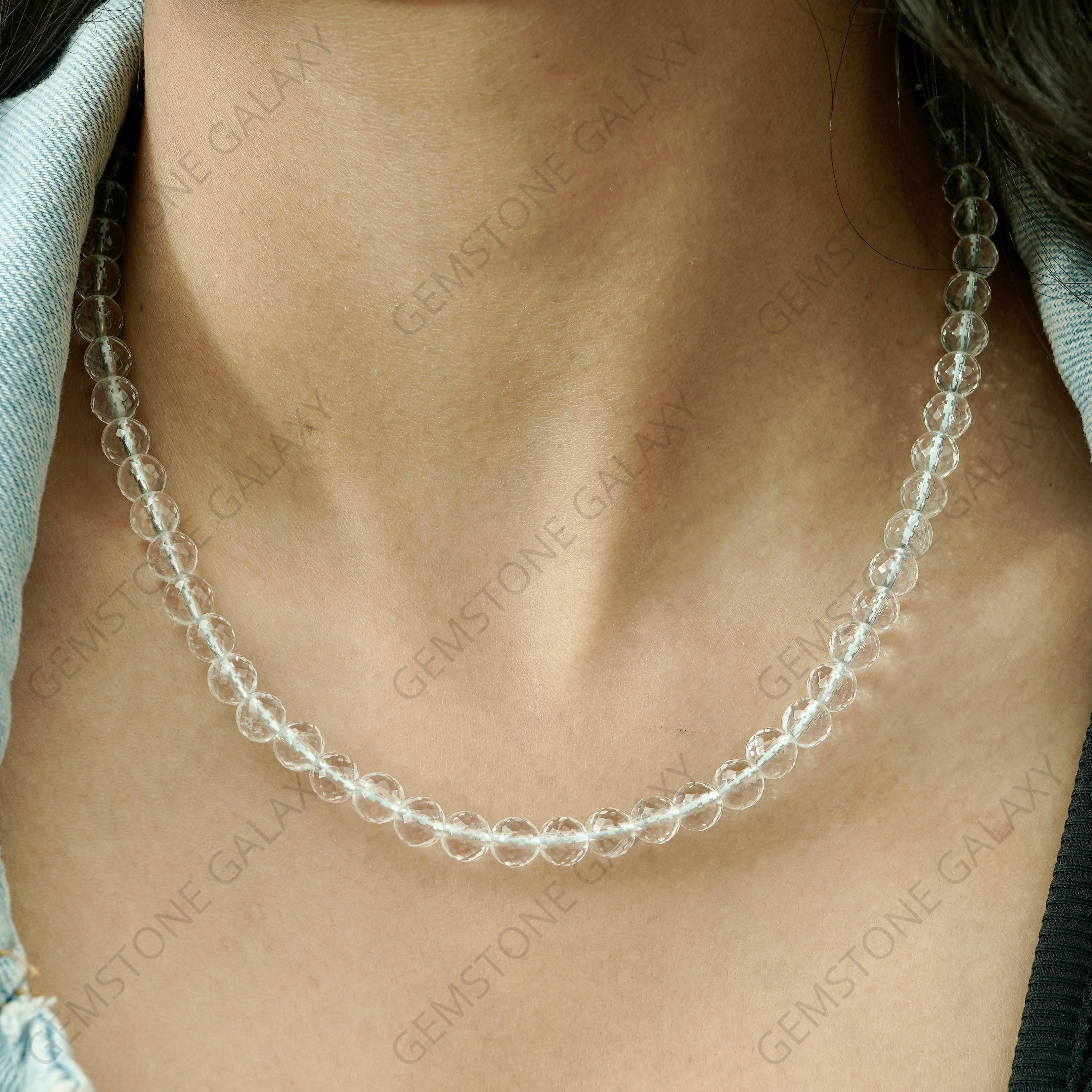 Clear Quartz Diamond Cut Necklace
