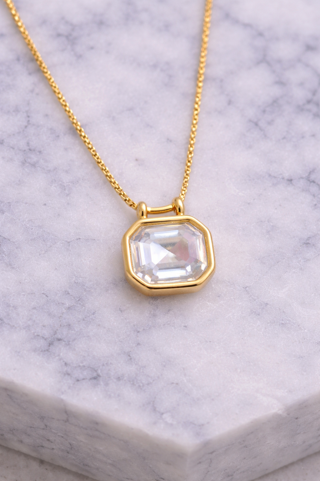 Aurora Crystal Solitaire Necklace