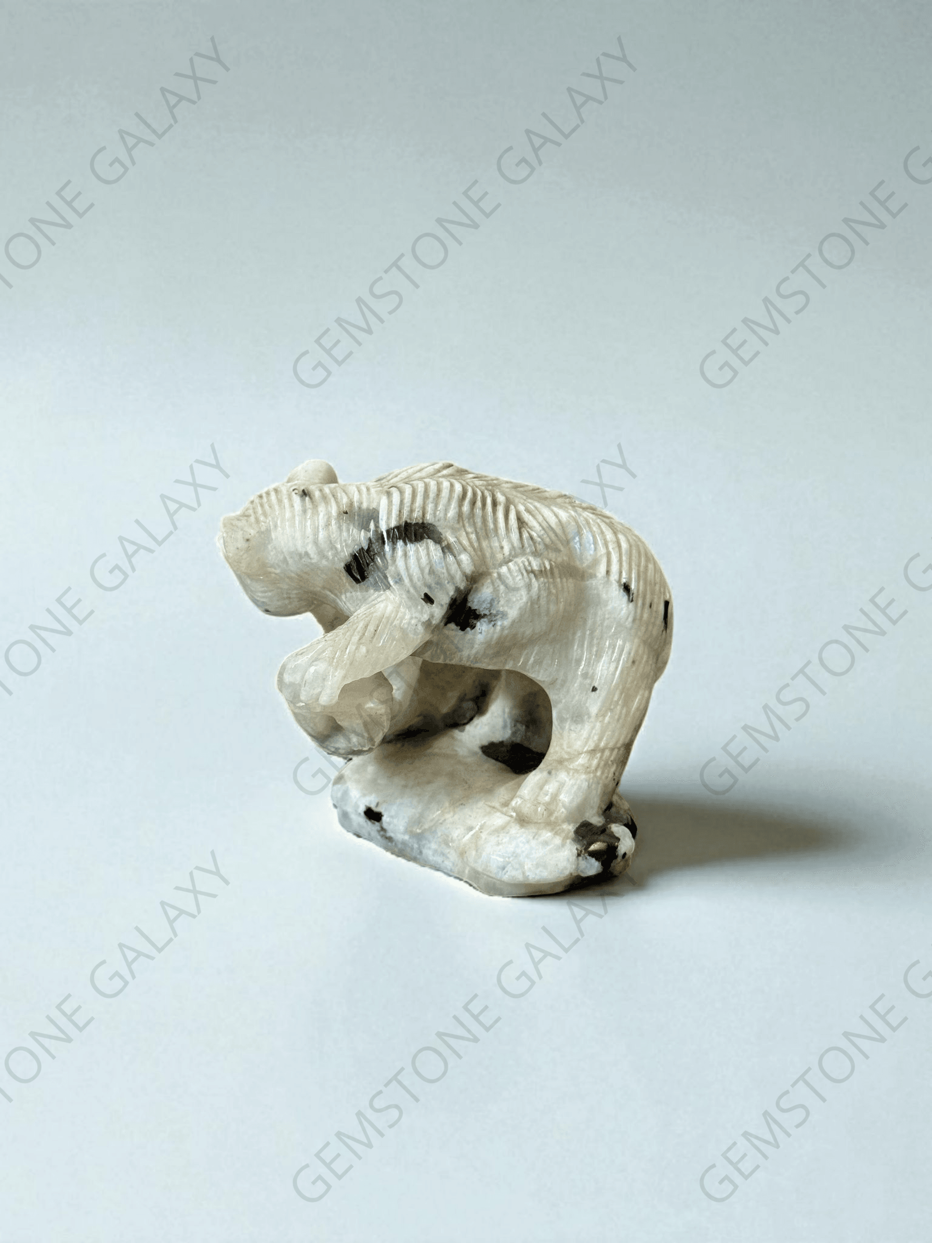 Rainbow Moonstone Polar Bear Figurine