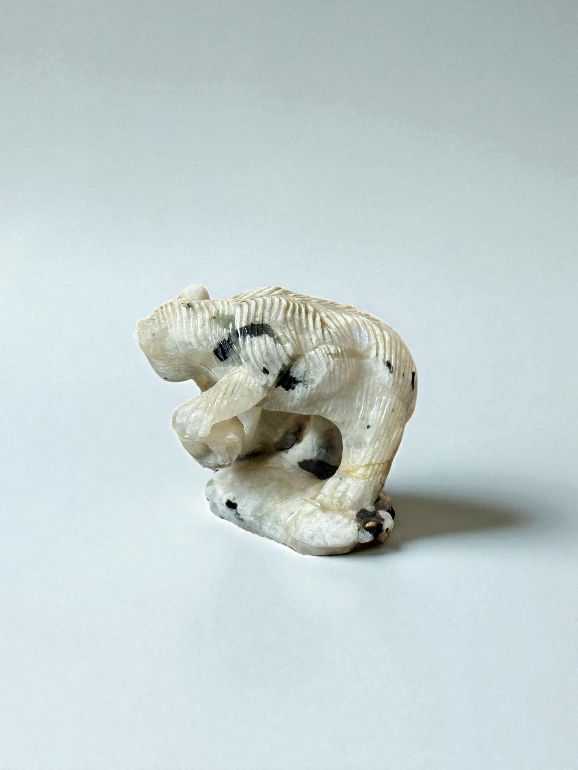 Rainbow Moonstone Polar Bear Figurine