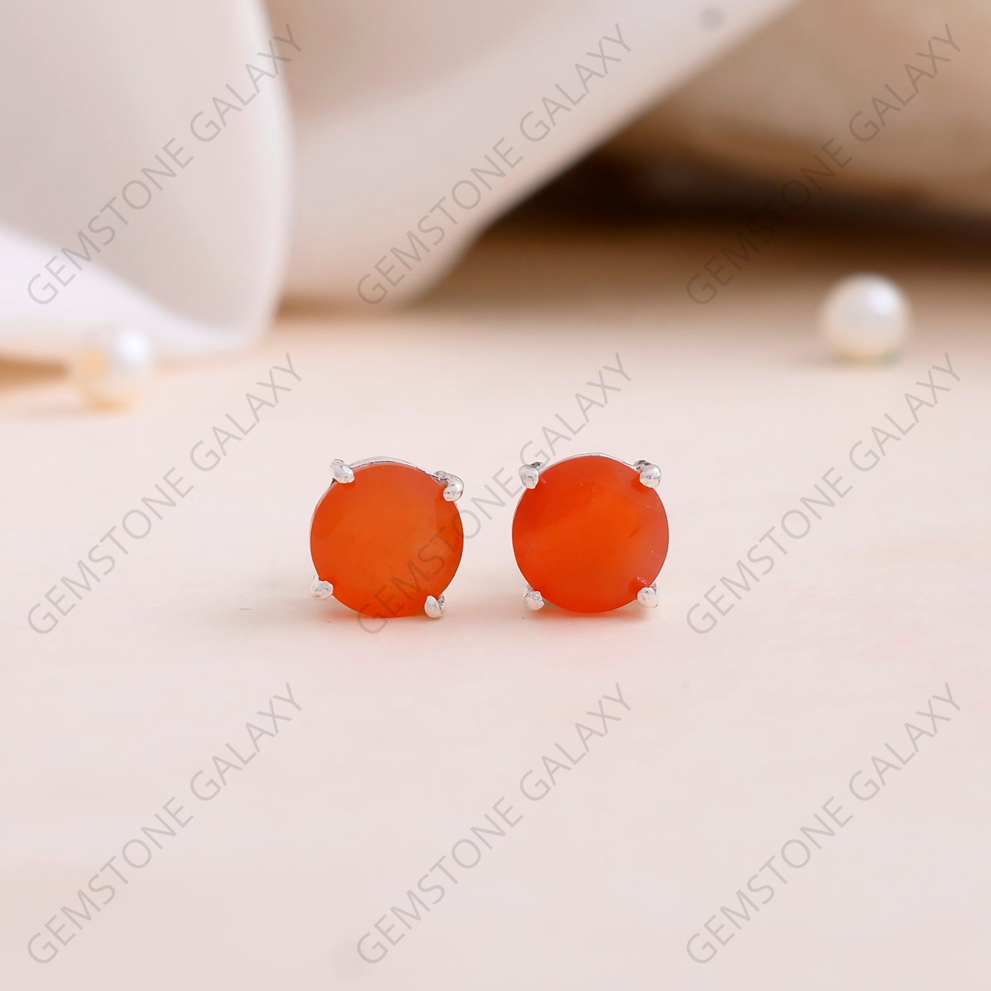 Carnelian Stud Earrings