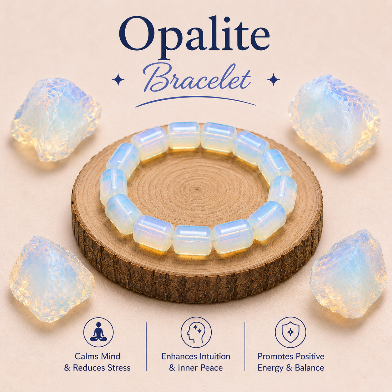 Opalite Tube Bracelet