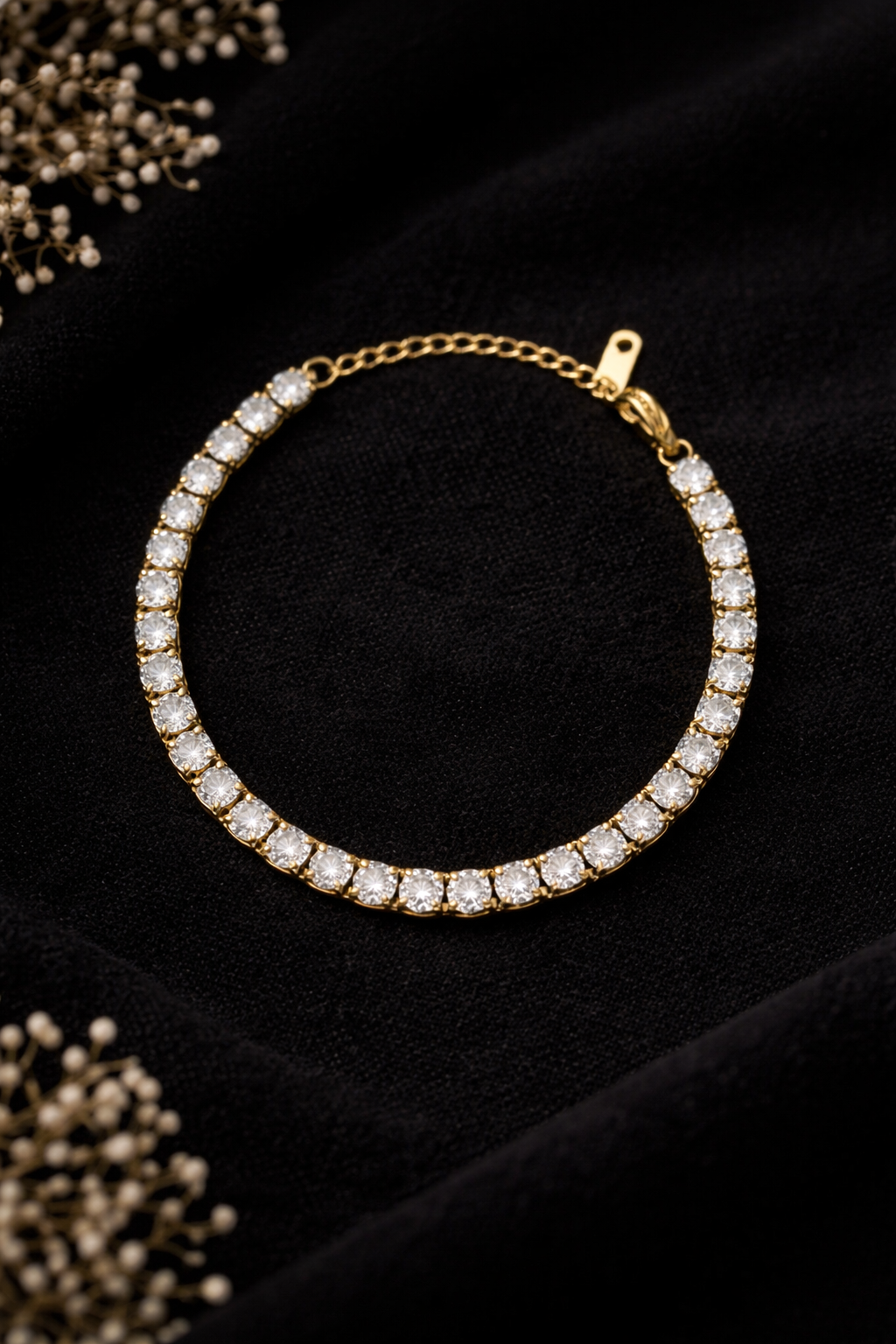 Crystal Glow Adjustable Tennis Bracelet