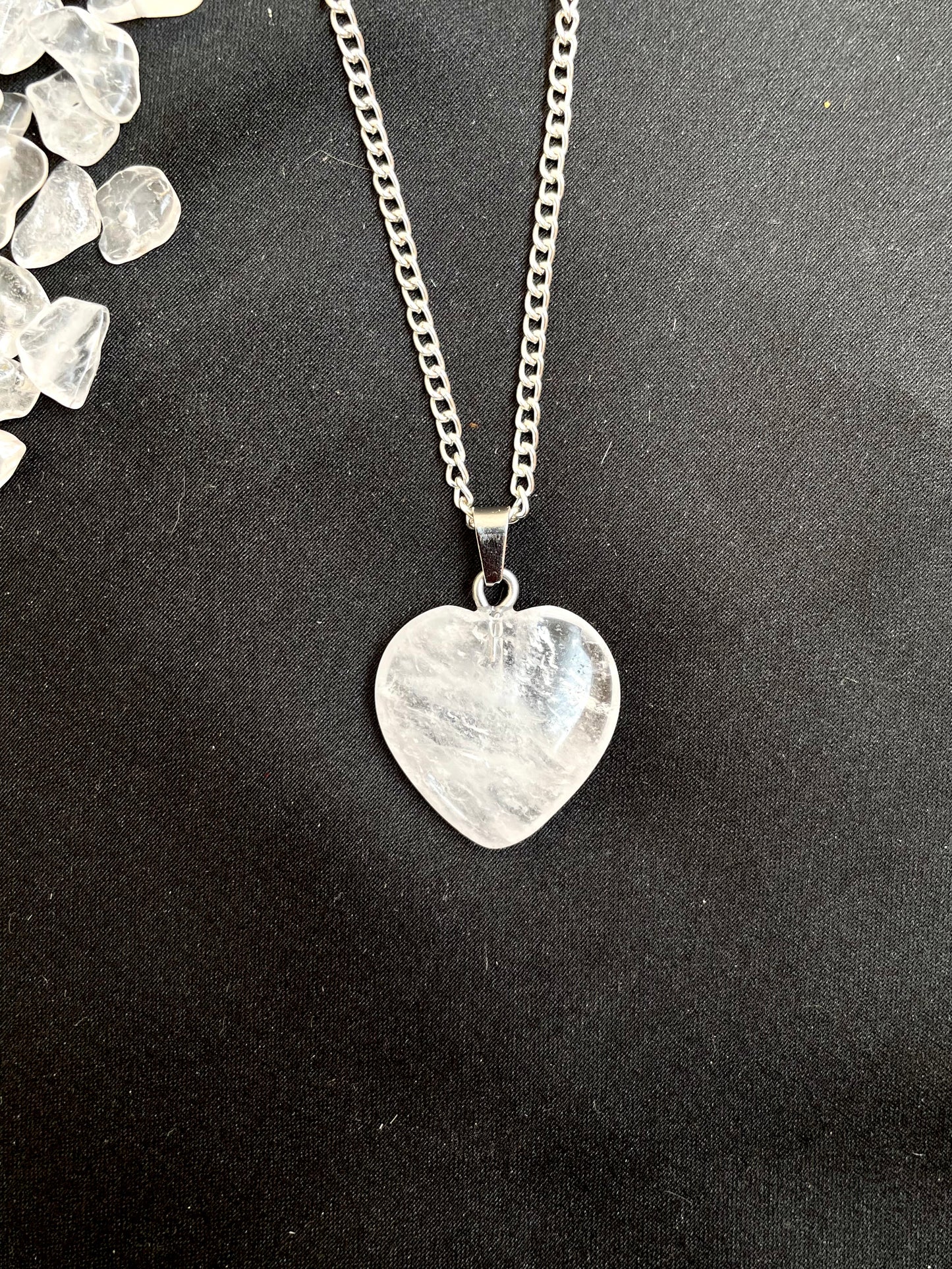 Clear Quartz Heart Pendant