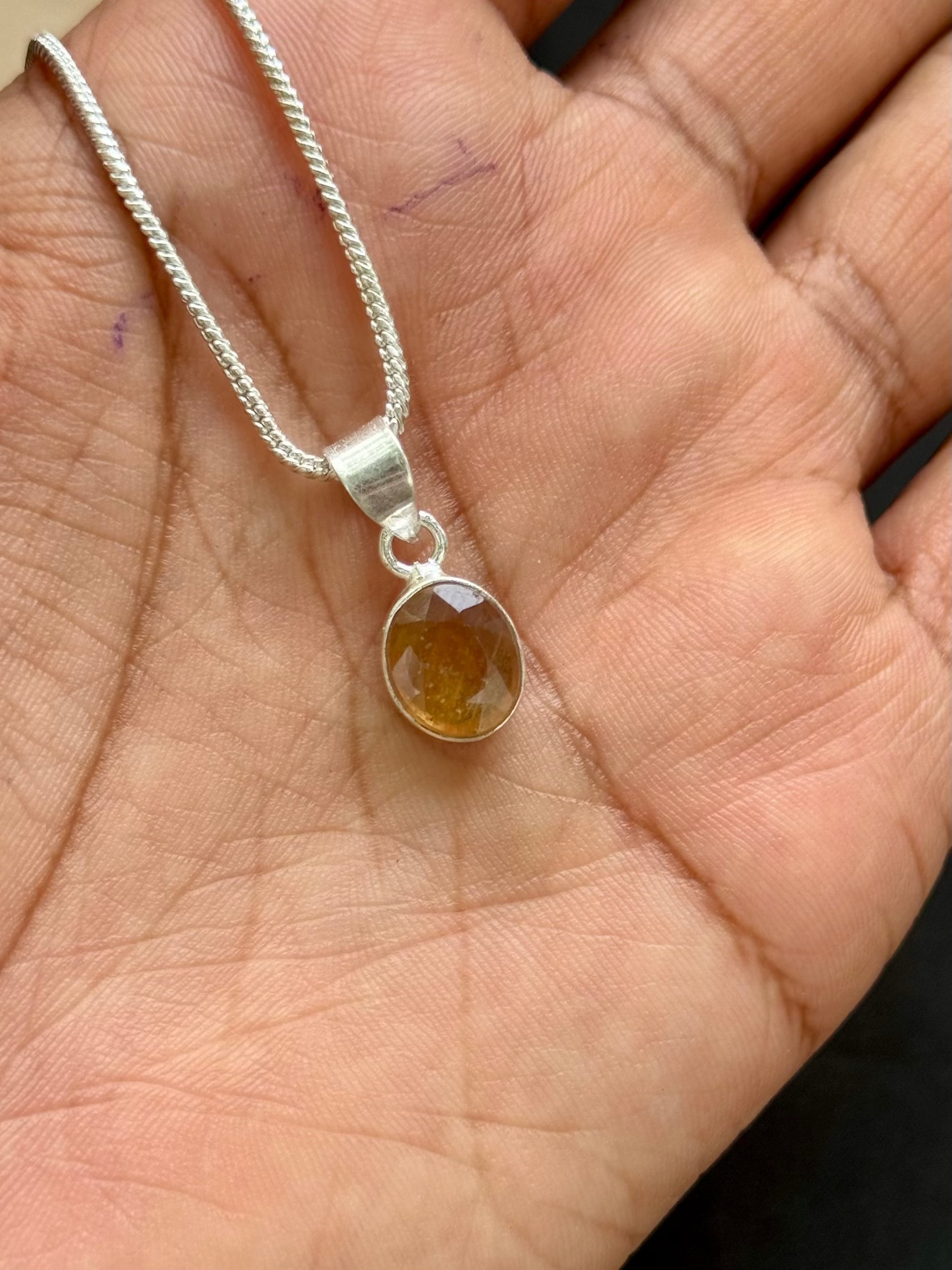 Yellow Sapphire (Pukhraj) Pendant