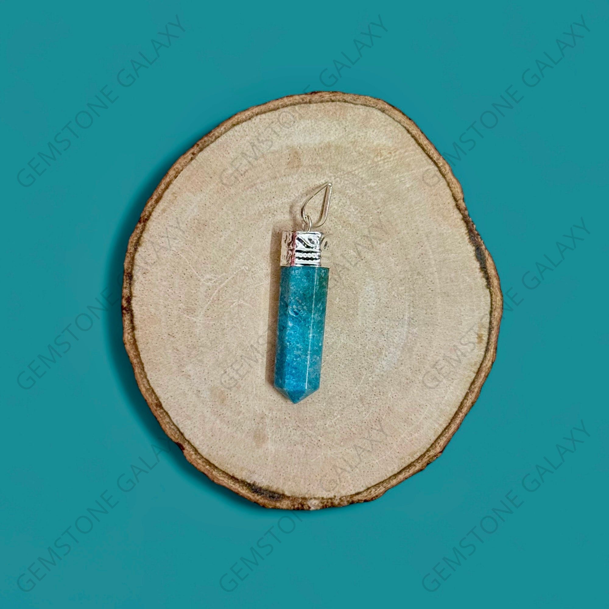 Blue Apatite Pencil Pendant