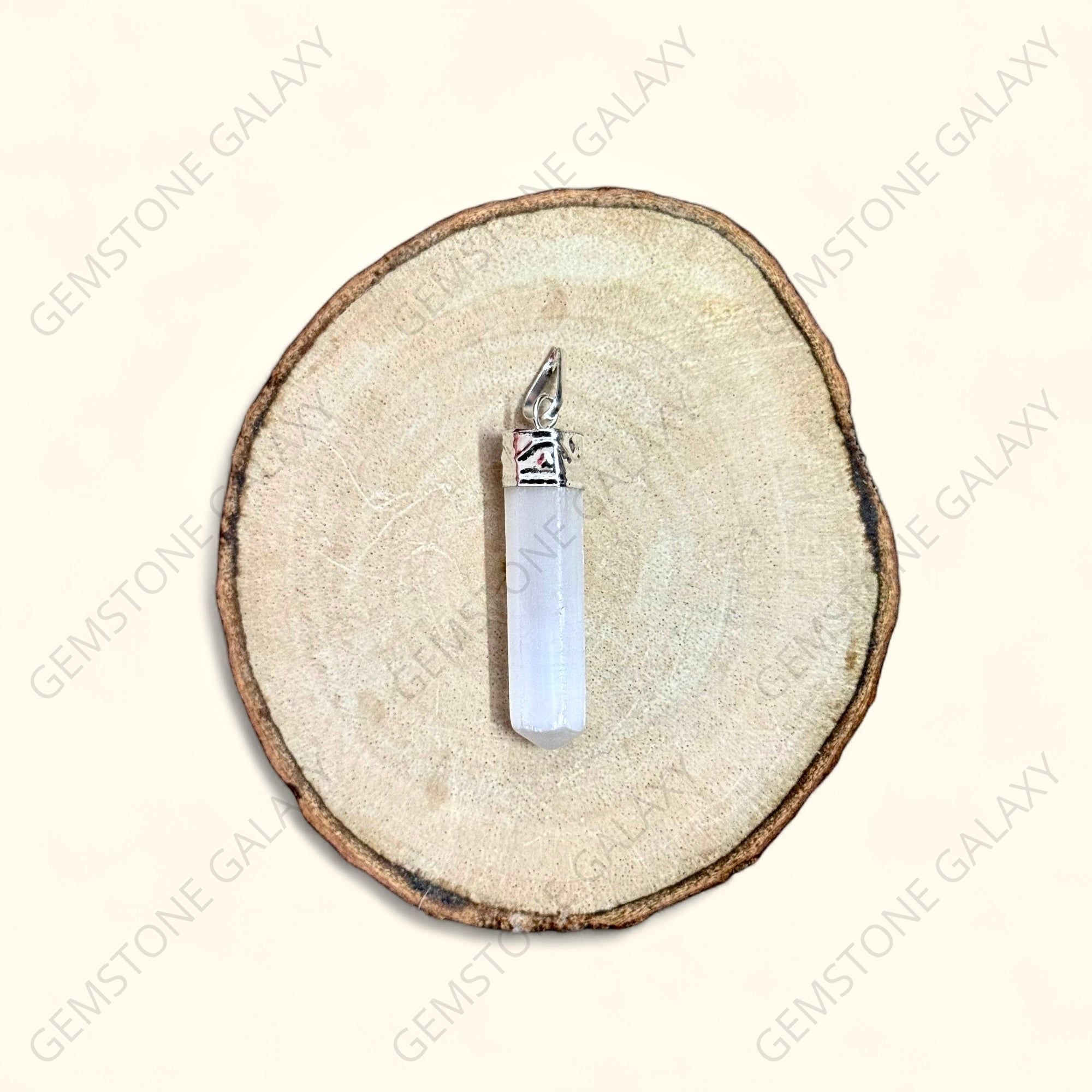 Selenite Pencil Pendant