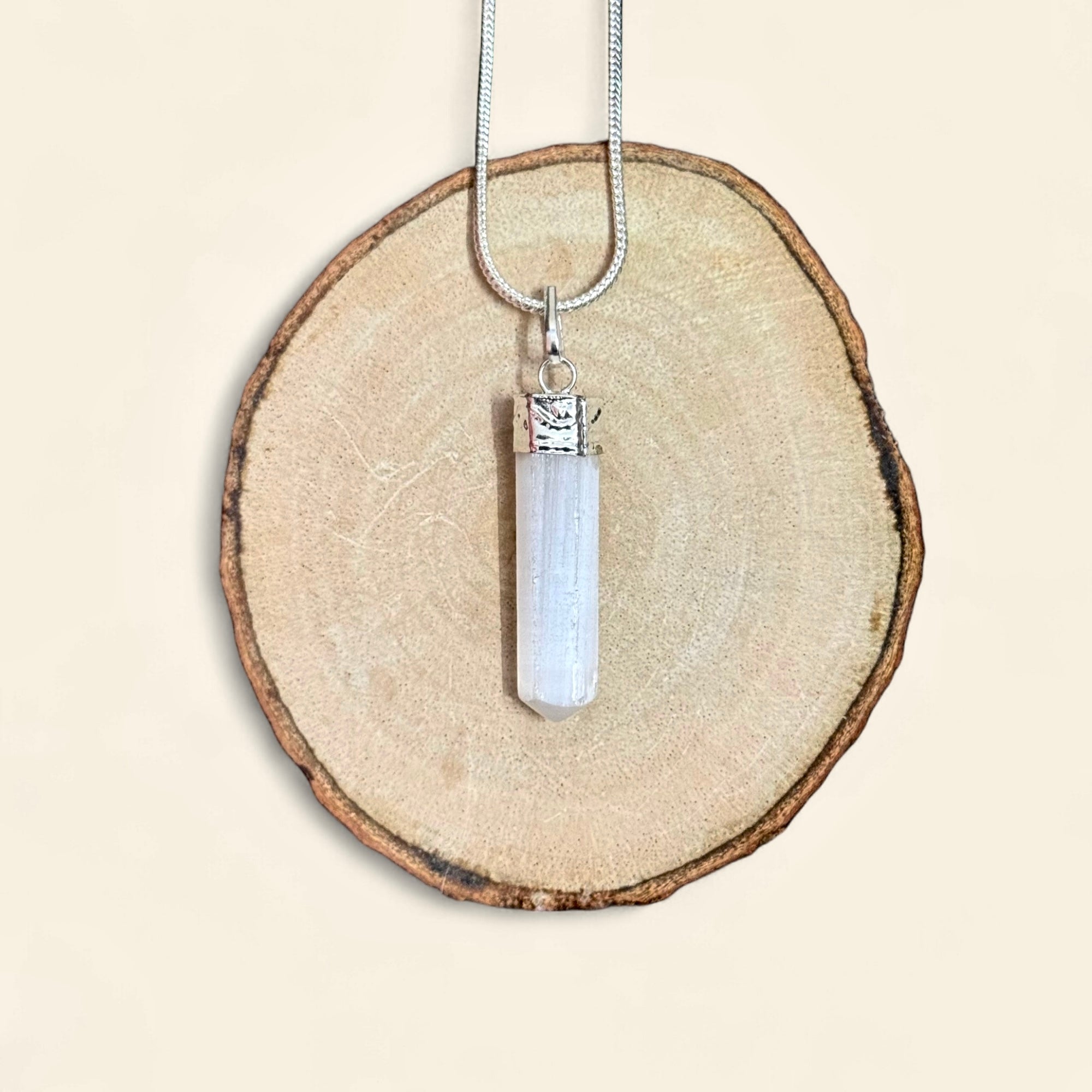 Selenite Pencil Pendant