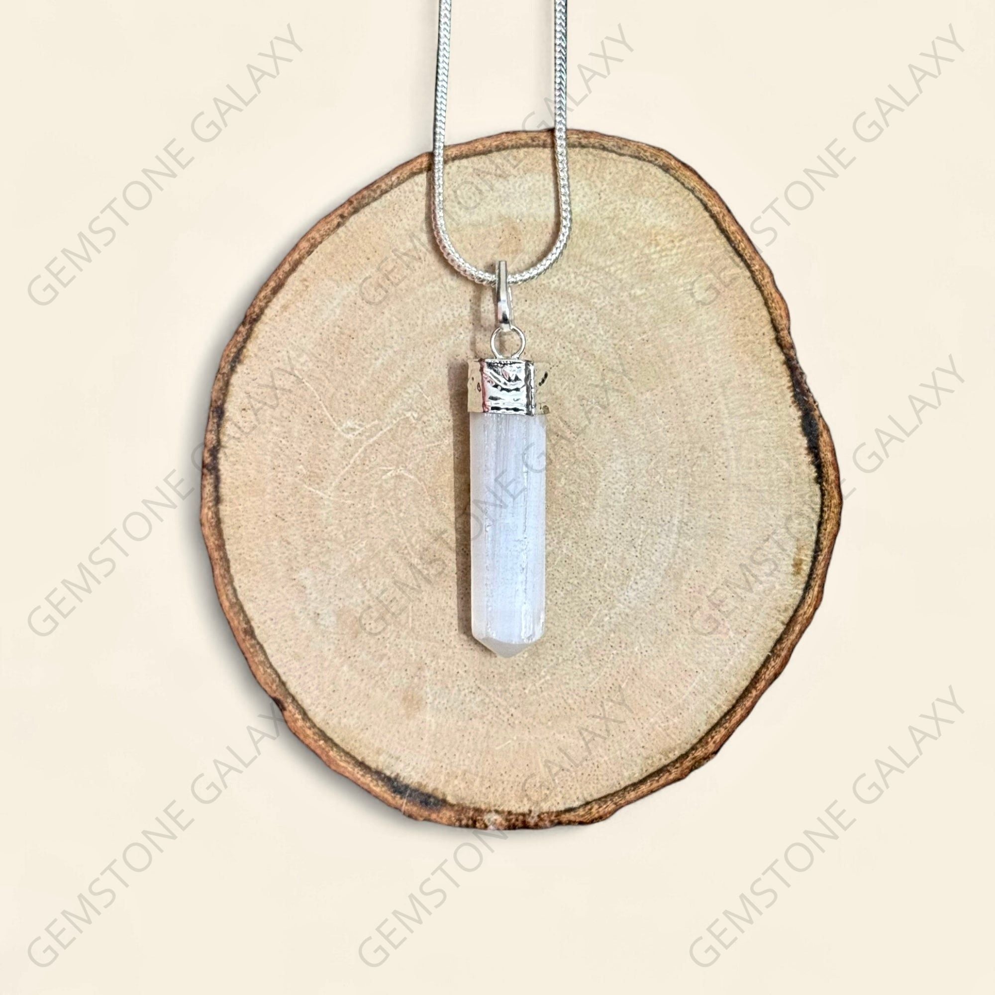Selenite Pencil Pendant