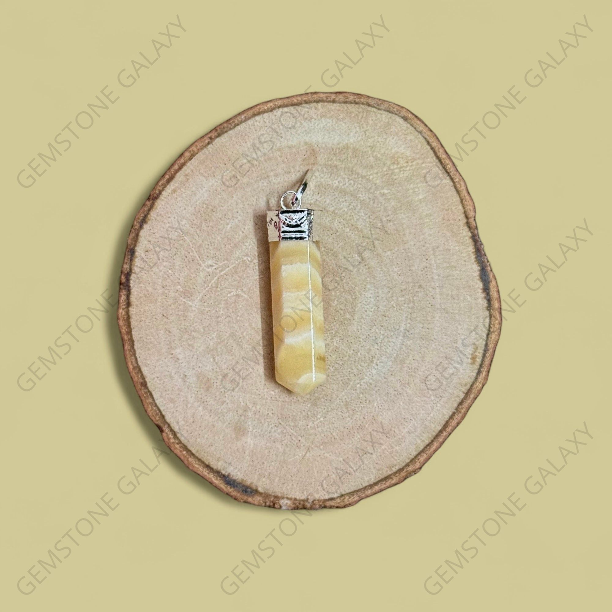 Yellow Calcite Pencil Pendant