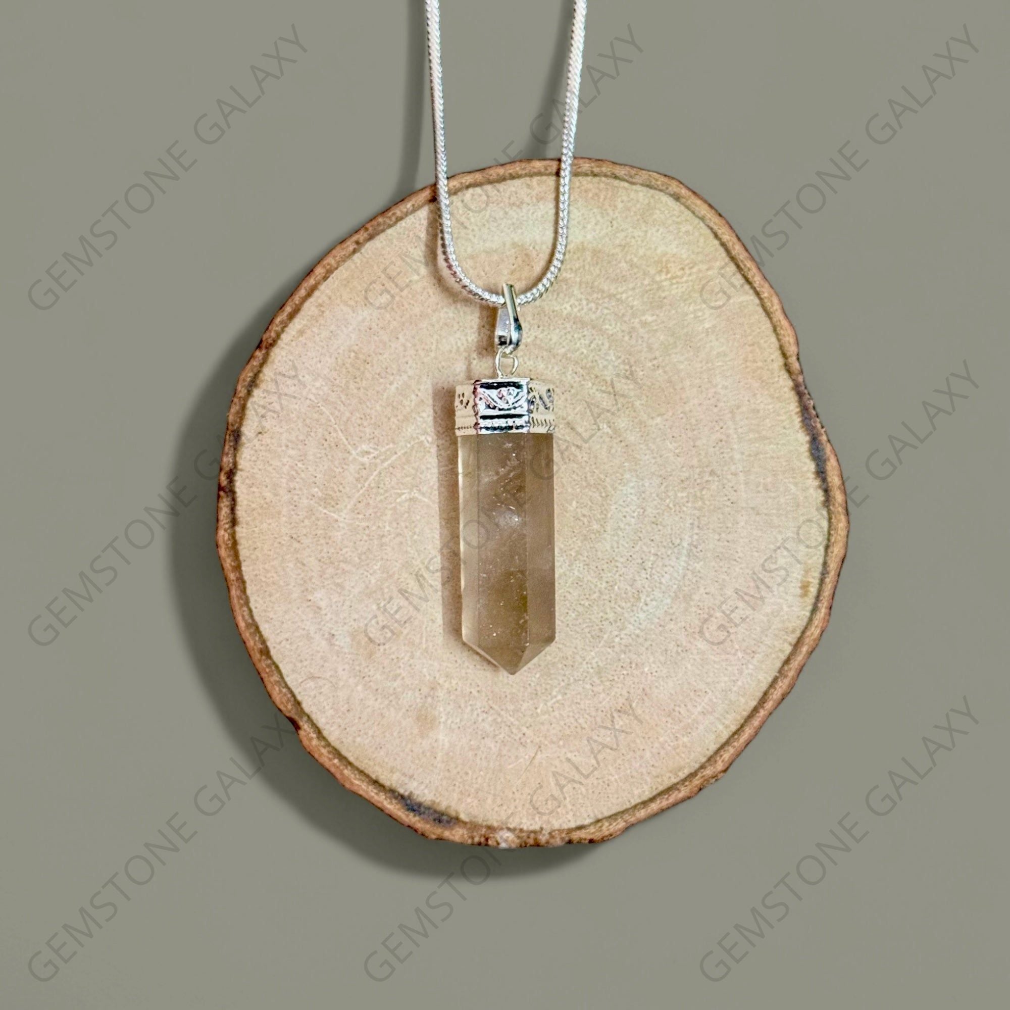 Smoky Quartz Pencil Pendant