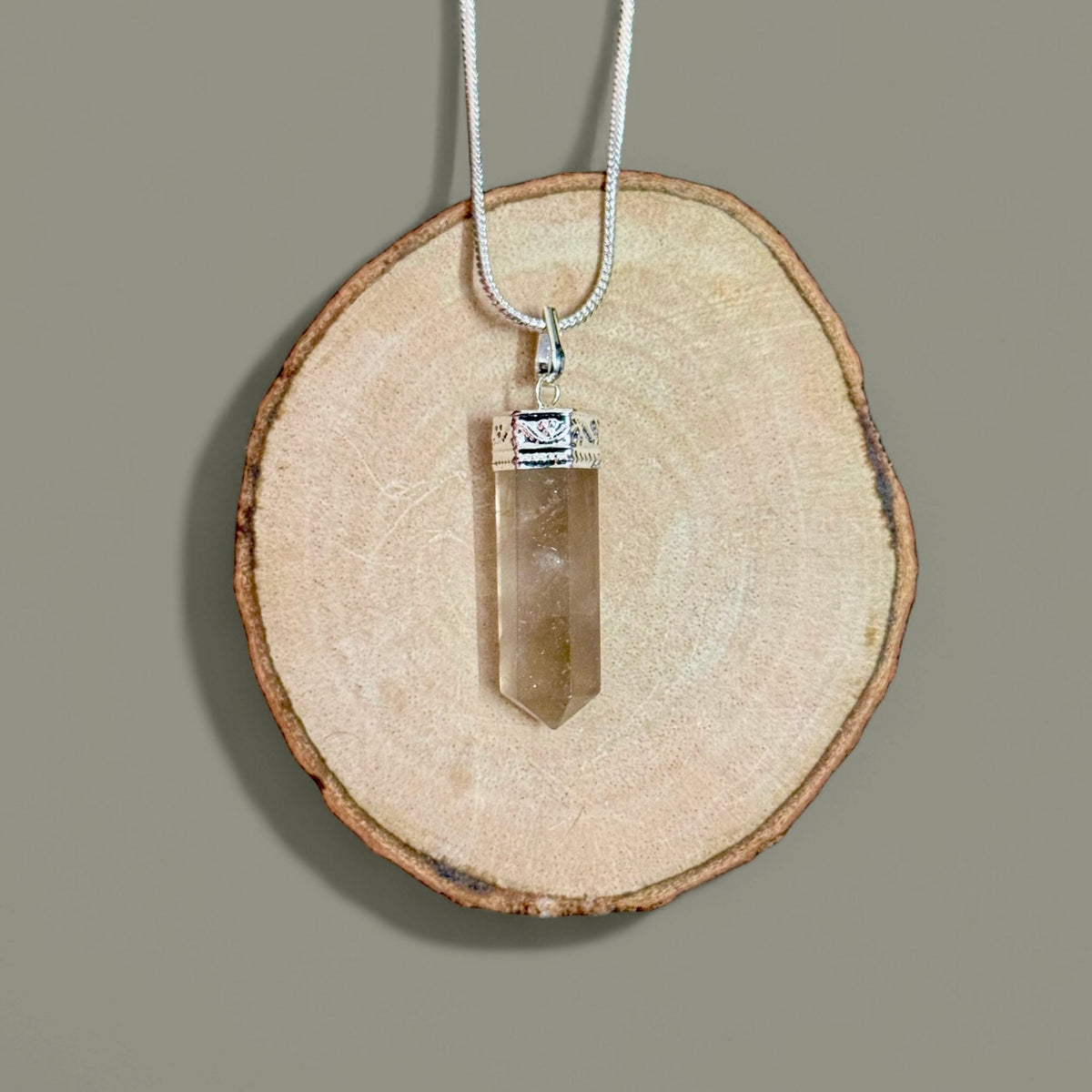 Smoky Quartz Pencil Pendant