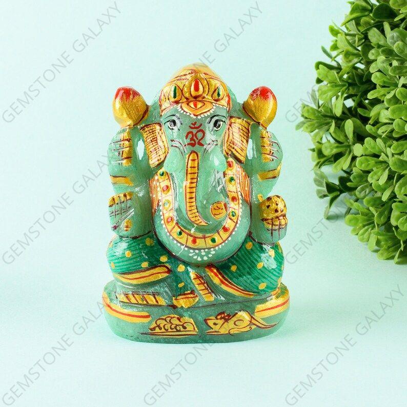 Lord Ganesha - Green Aventurine
