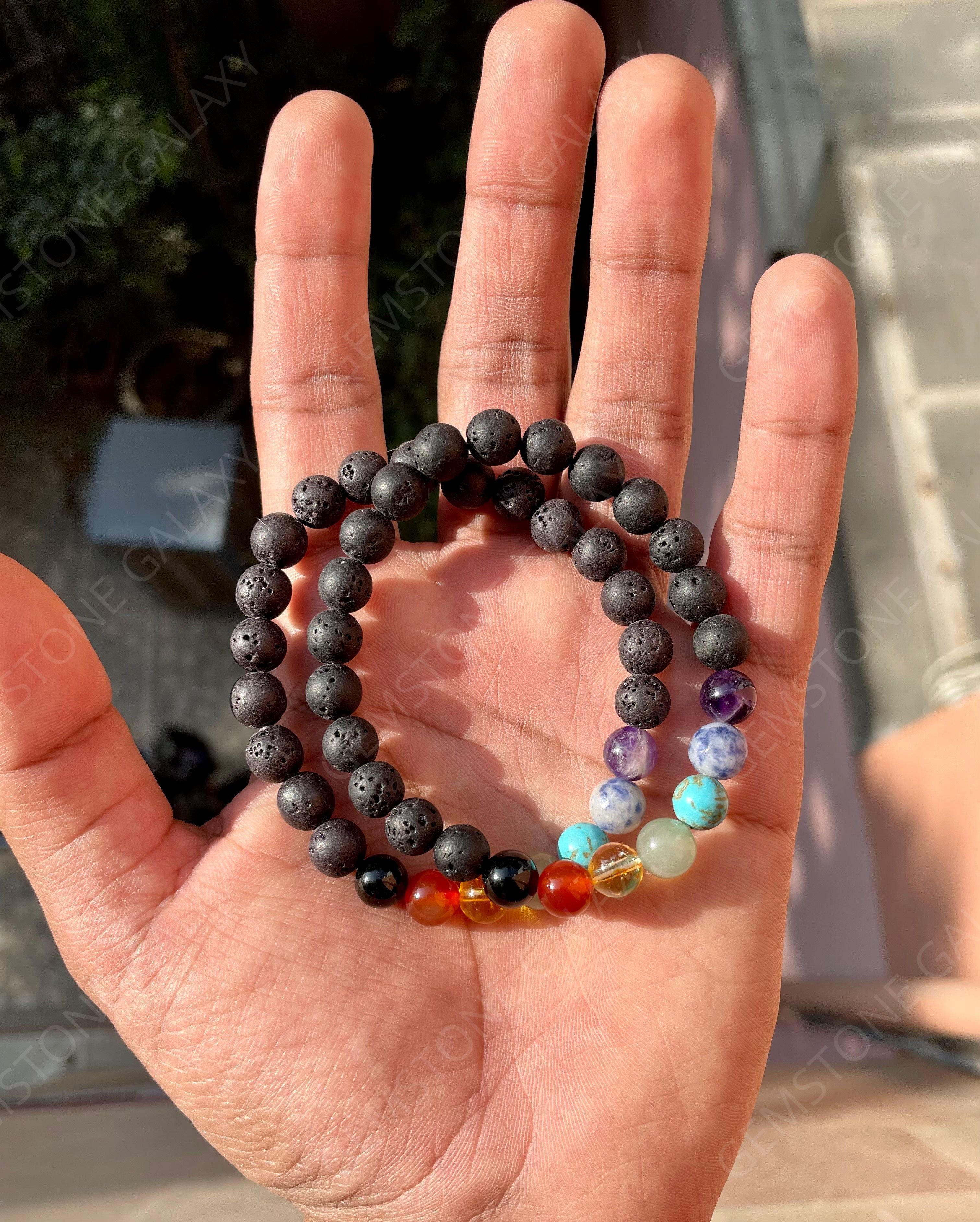 7 Chakra Lava Bracelet