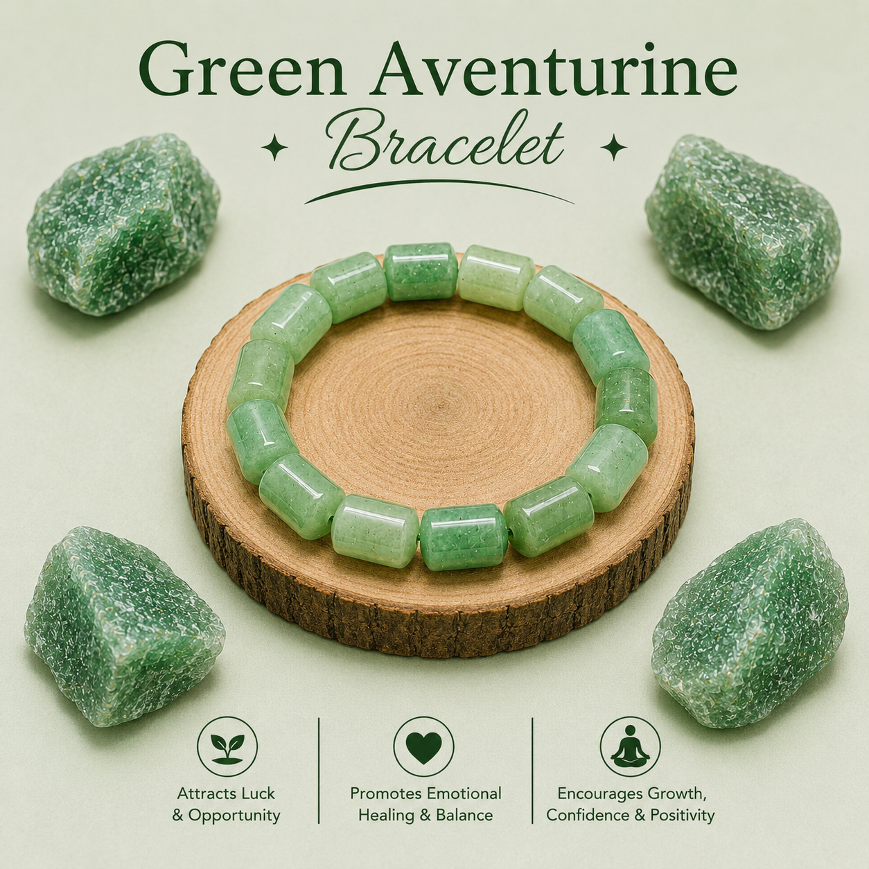 Green Aventurine Tube Bracelet