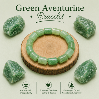 Green Aventurine Tube Bracelet