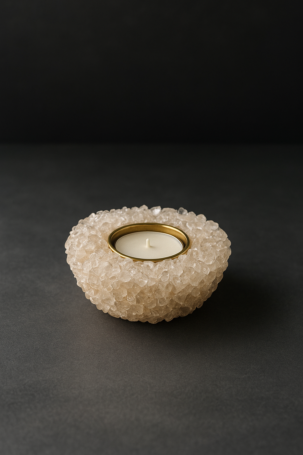 Clear Quartz Crystal Candle Holder