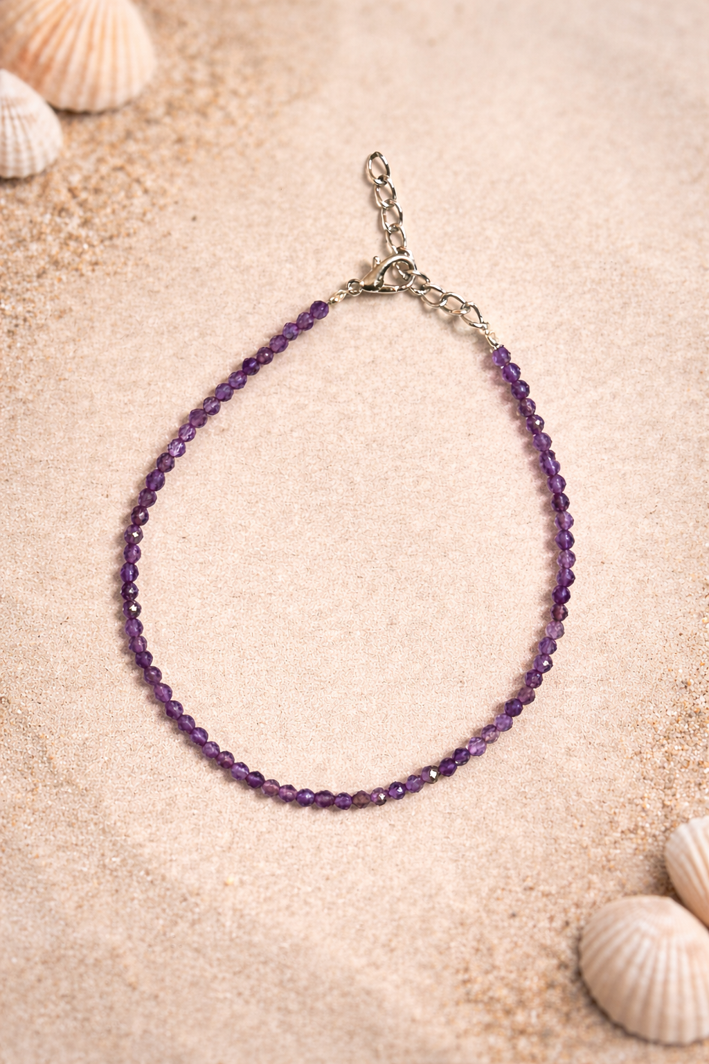 Amethyst Adjustable Anklet