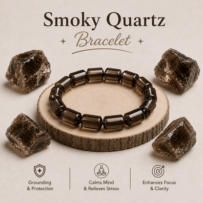 Smoky Quartz Tube Bracelet