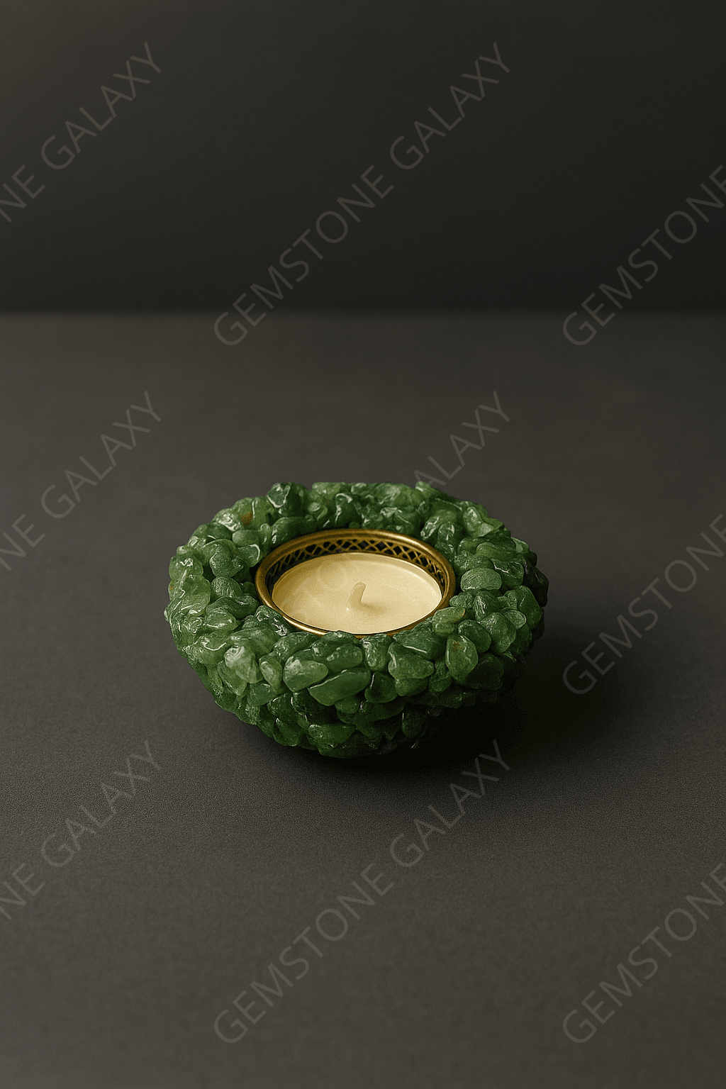 Jade Crystal Candle Holder
