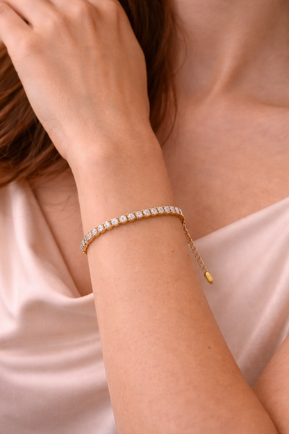 Crystal Glow Adjustable Tennis Bracelet