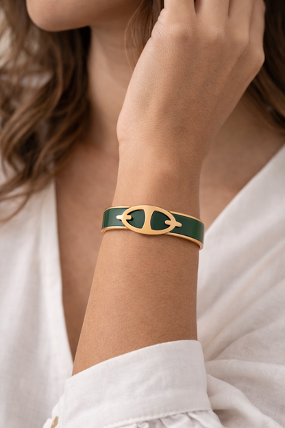 Emerald Luxe Enamel Cuff