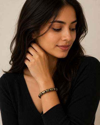 Pyrite Tube Bracelet