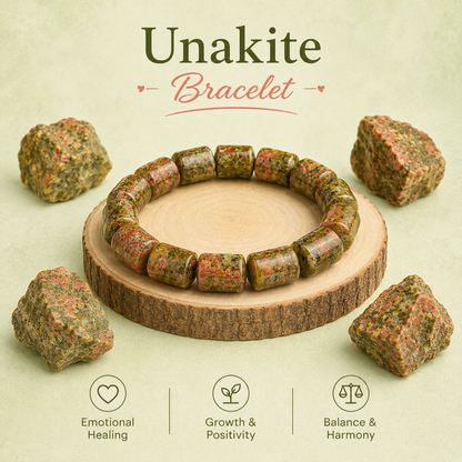 Unakite Tube Bracelet
