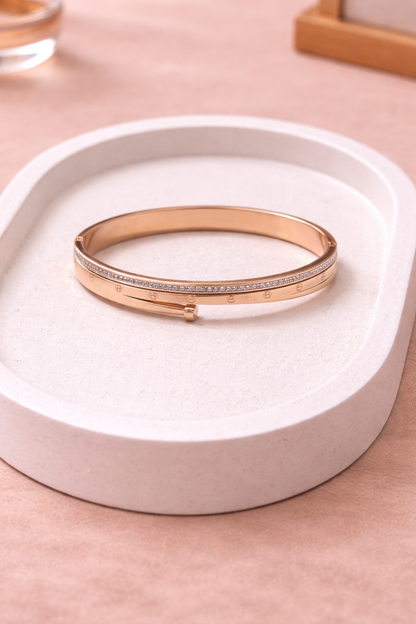 Celeste Crystal Rose Bangle