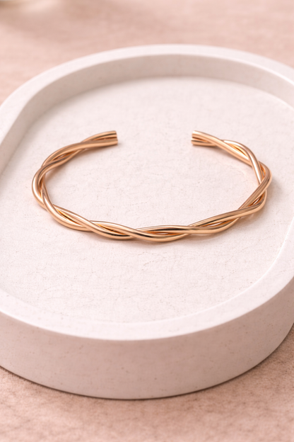 Rose Twirl Open Cuff Bracelet