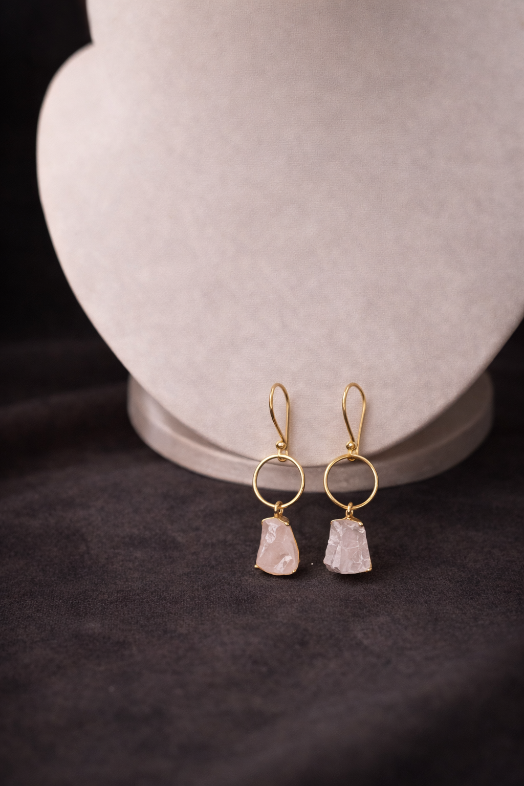 Serene Love Rose Quartz Necklace & Earrings Set