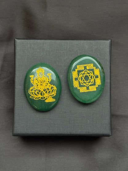 Lakshmi Ji and Shri Yantra Jade Coin
