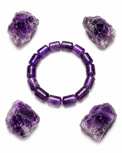 Amethyst Tube Bracelet