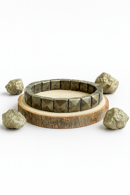 Pyrite Square Cut Bracelet