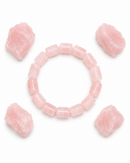 Rose Quartz Tube Bracelet