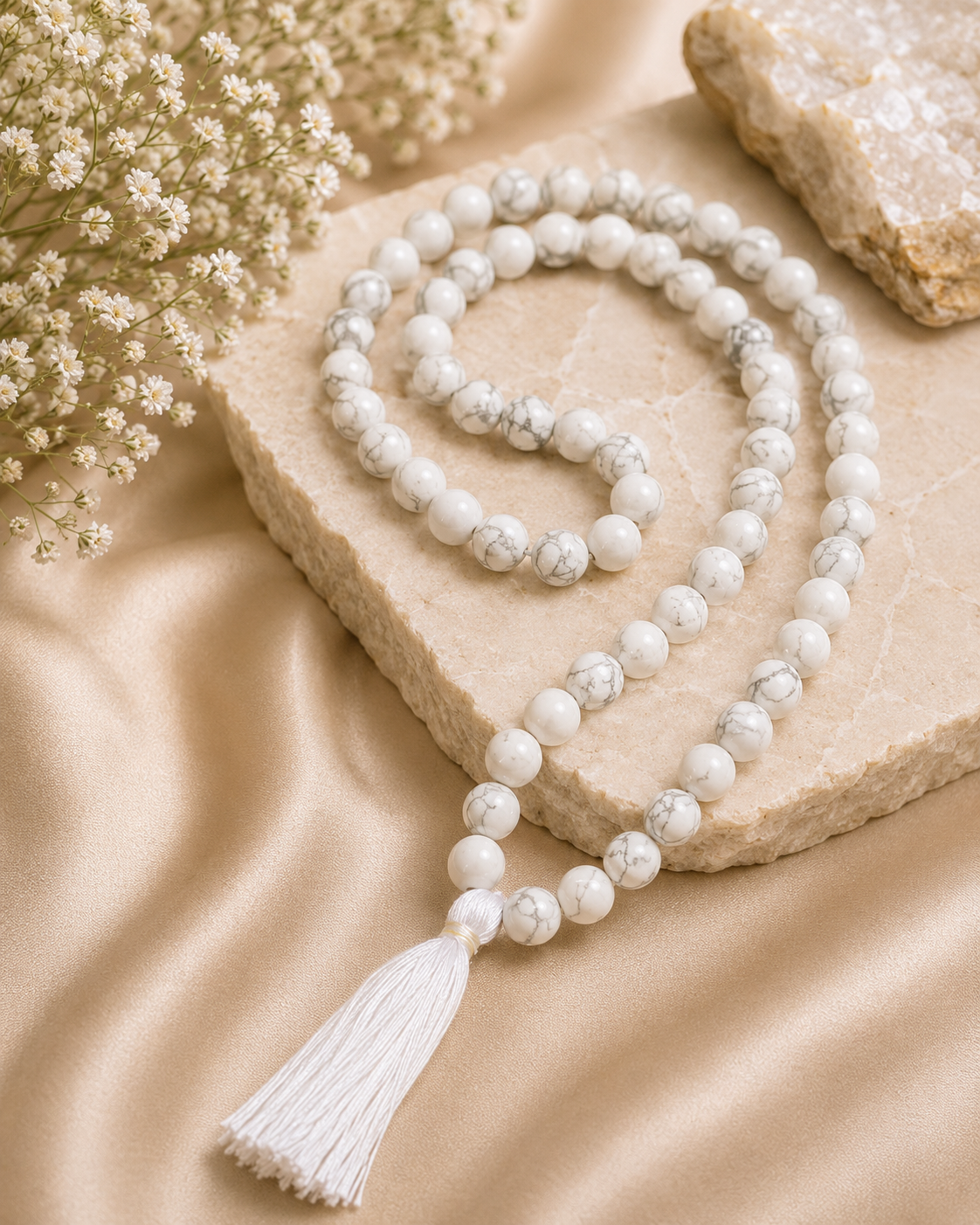 Howlite Mala