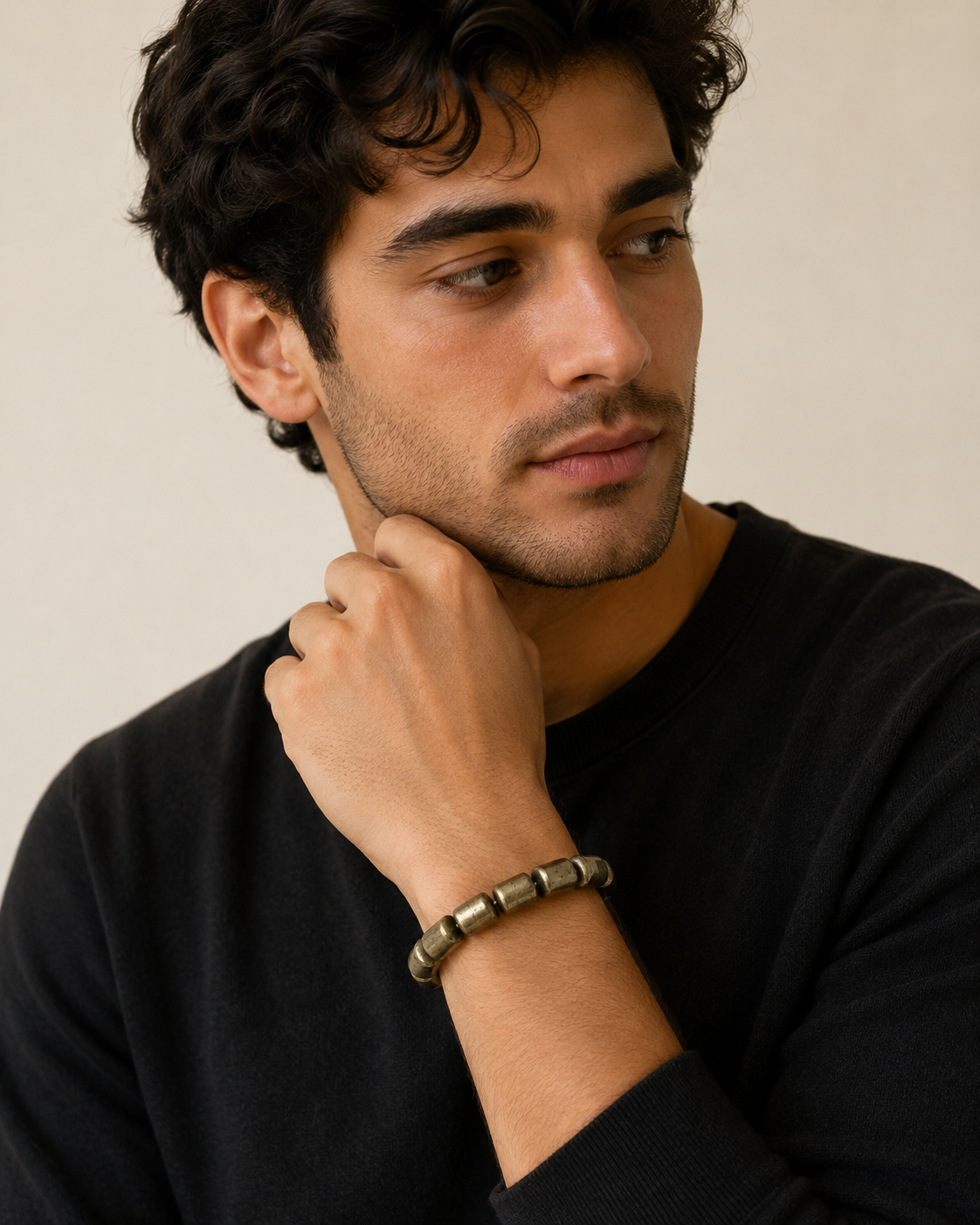 Pyrite Tube Bracelet