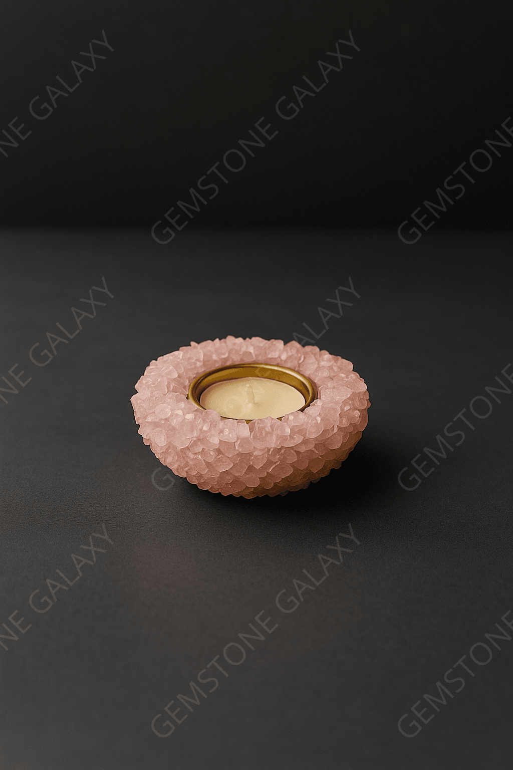 Rose Quartz Crystal Candle Holder