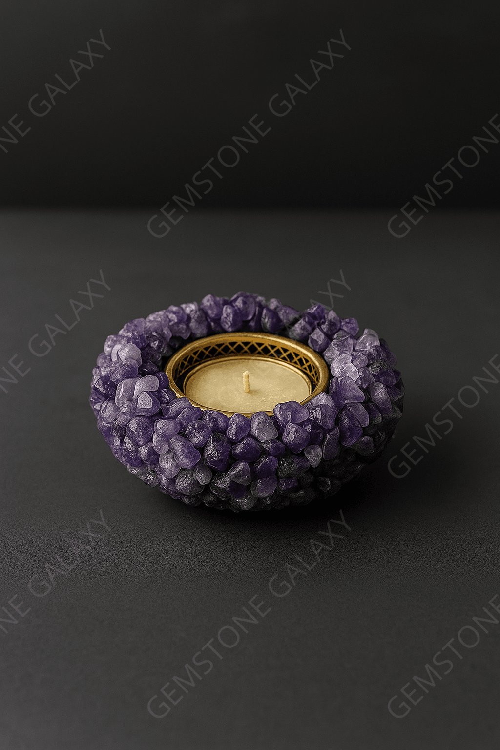 Amethyst Crystal Candle Holder