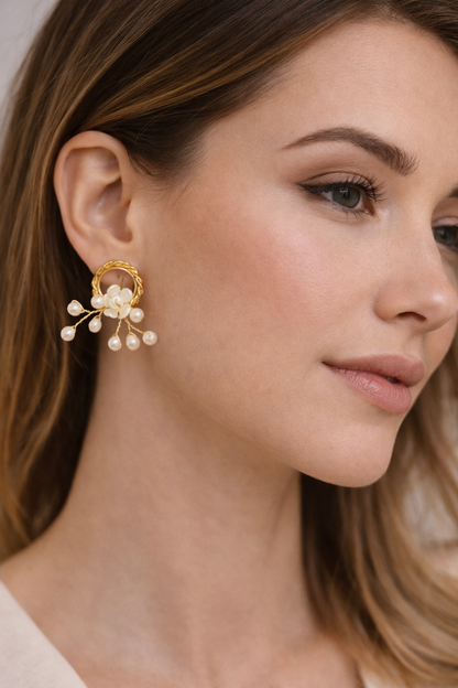 Elara Pearl Bloom Earrings