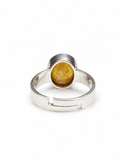 Yellow Sapphire (Pukhraj) Adjustable Ring