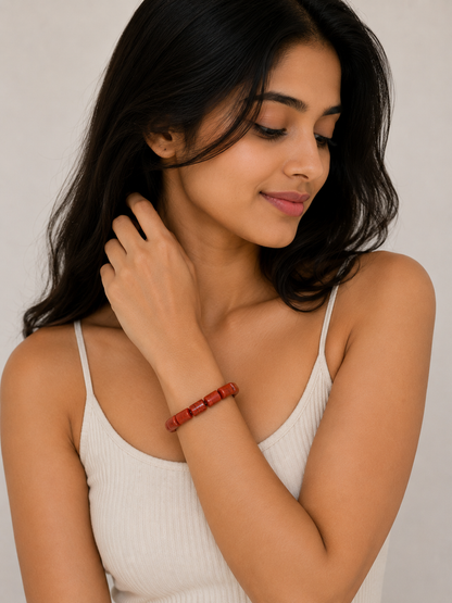 Red Jasper Tube Bracelet