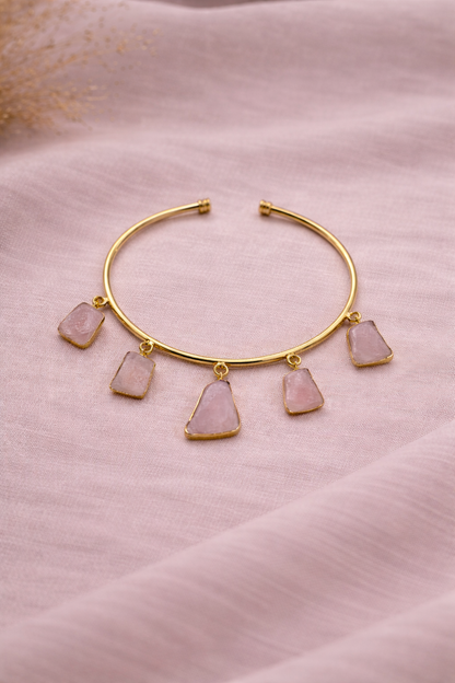 Blush Harmony Rose Quartz Cuff