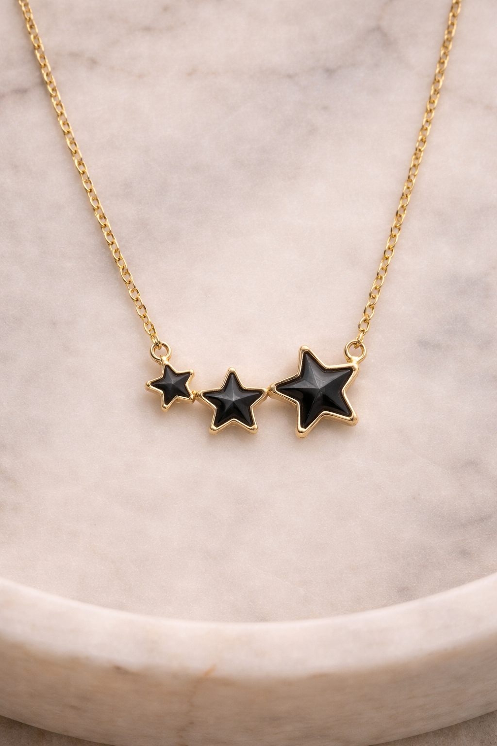 Midnight Trio Star Necklace